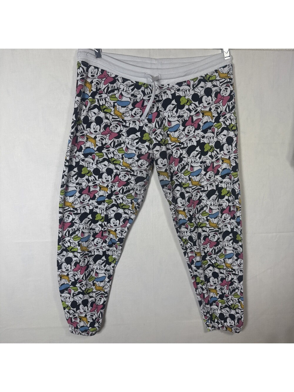 Disney Mickey Friends All Over Print Sweatpants Womens Large Joggers Pajamas